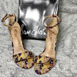 Sam Edelman Yaro Ankle Strap Sandals Yellow Floral